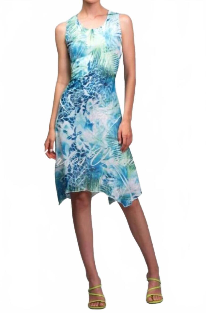 NEW ALISON SHERI handkerchief hemline dress in blue